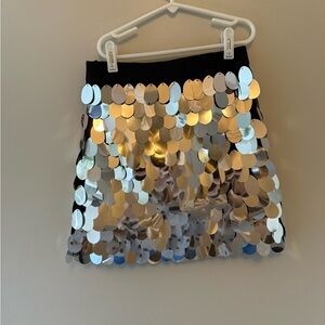 Milly Minis “Modest Mini” Girls Sequin Skirt - Black and Silver